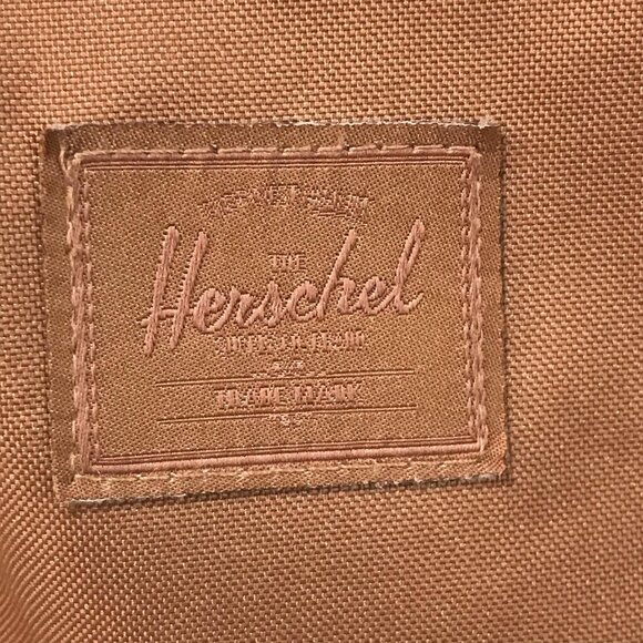 Herschel Mini Backpack Brown Small Daypack Gold Zippers Pocket Travel School - Picture 2 of 8